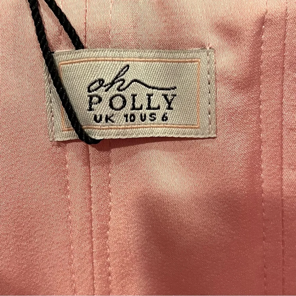 🌸NWT OH POLLY FABIOLA PINK STRAPLESS BUBBLE HEM MINI DRESS SIZE 6🌸 - Picture 6 of 6
